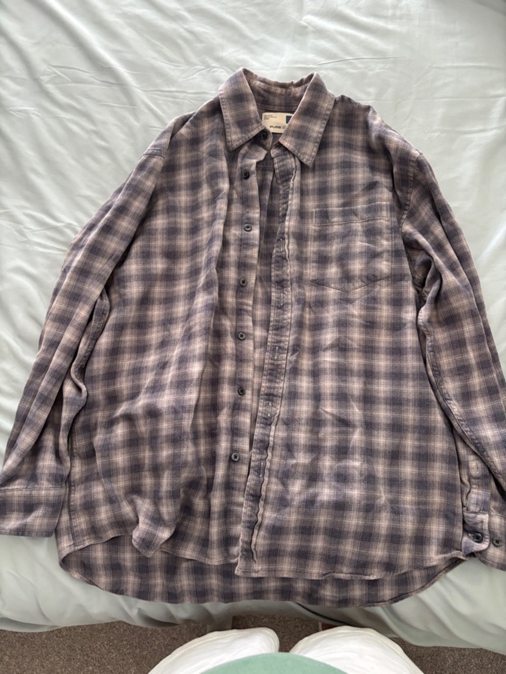 Nordstrom Men's Faded Purple Plaid Button-Down Shirt